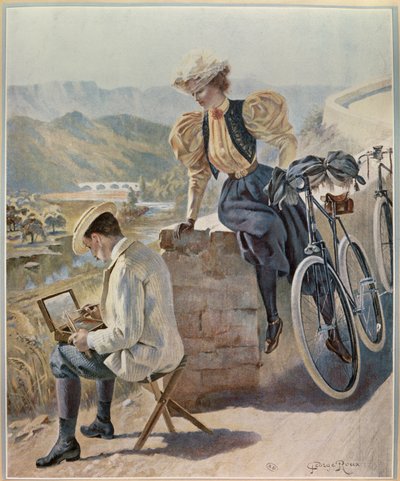 Par i Sør-Frankrike, 1900-tallet (illustrasjon) av George Roux