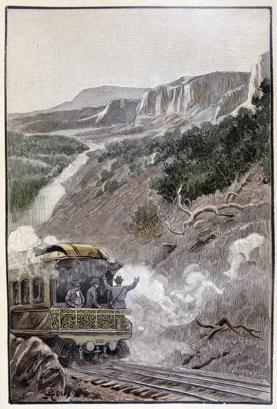Den var like vakker som Wyoming National Park (side 285) i «The Testament of an Excentric» av Jules Verne av George Roux