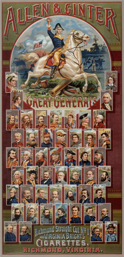 The Great Generals-serien for Allen & Ginter Cigarettes Brands, 1885 av George S. Harris