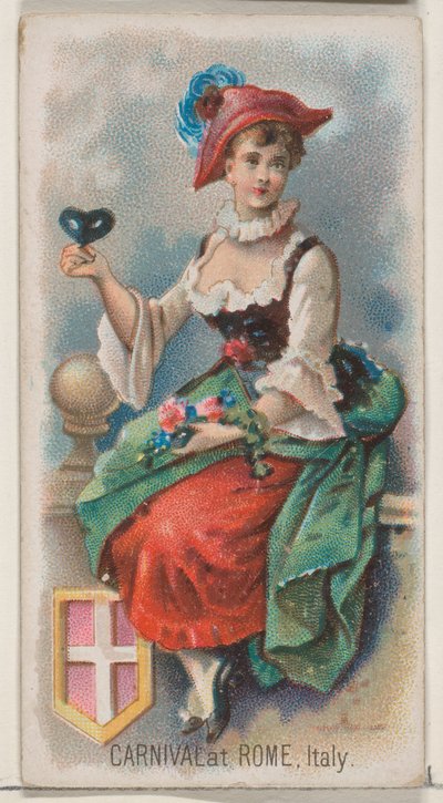 Karneval i Roma, Italia, fra Holidays-serien N80 for Duke-sigaretter, 1890., 1890. av George S. Harris and Sons