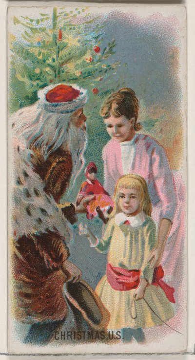 Christmas, USA, fra Holidays-serien N80 for Duke-sigaretter, 1890., 1890. av George S. Harris and Sons