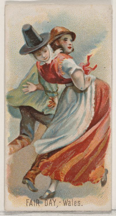 Fair Day, Wales, fra Holidays-serien N80 for Duke-sigaretter, 1890., 1890. av George S. Harris and Sons