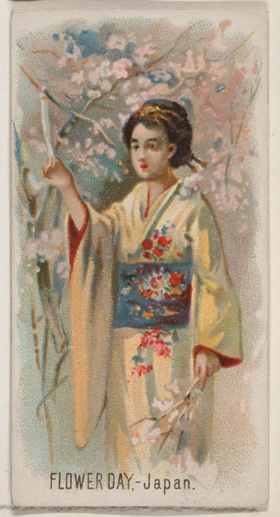Flower Day, Japan, fra Holidays-serien N80 for Duke-sigaretter, 1890., 1890. av George S. Harris and Sons