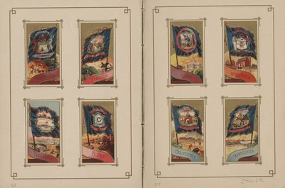 Flagg for alle nasjoner og USA - Side 33 og 34, 1887 av George S. and Sons Harris
