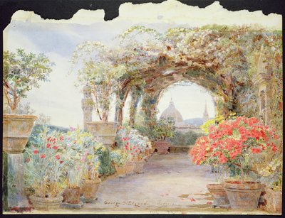 Hage med utsikt over Duomo, Firenze av George Samuel Elgood