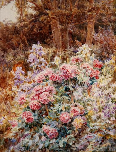 Peoner og Iris av George Samuel Elgood