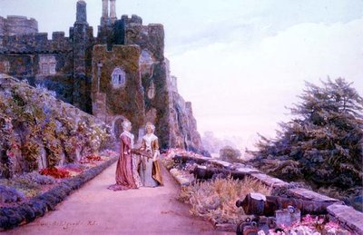 Terrassen ved Berkeley Castle, Gloucestershire av George Samuel Elgood
