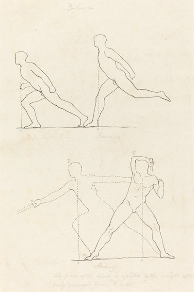 Forbereder på å løpe; Løping; Slående av George Scharf after John Flaxman