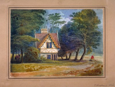Utsikt over hytta i Hyde Park, London, 1826. av George Shepheard
