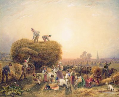 Høyproduksjon, 1832 (wc på papir) av George Shepherd