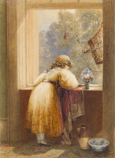 Ser fra et vindu ovenpå, 1832 (wc på papir) av George Shepherd