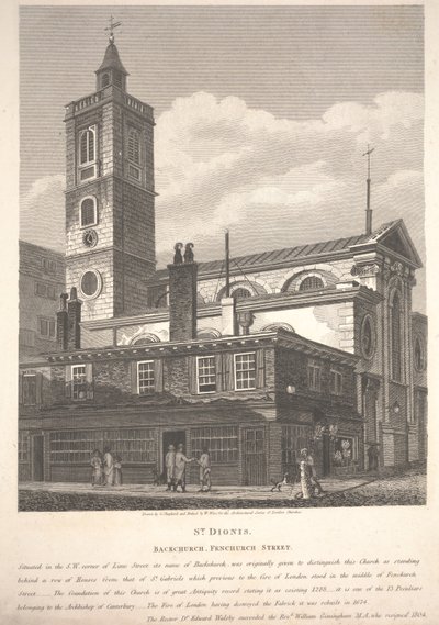 St. Dionis, Backchurch, Fenchurch Street, gravert av William Wise av George Shepherd