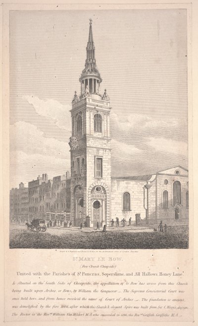 St. Mary Le Bow, gravert av William Wise av George Shepherd