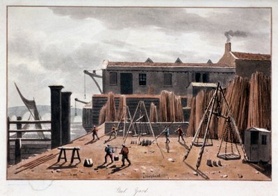 Utsikt over Steelyard Wharf, London, 1811 av George Shepherd