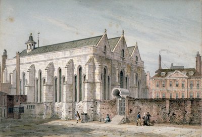 Utsikt over Temple Church, City of London, 1811. av George Shepherd