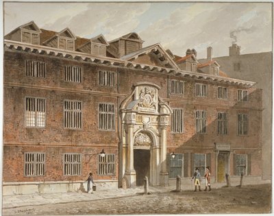 Vestfronten av Blackwell Hall, King Street, City of London, 1811. av George Shepherd