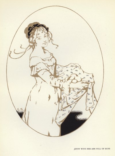 Illustrasjon for The Happy Hypocrite av Max Beerbohm (farge litho) av George Sheringham