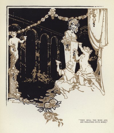 Illustrasjon for The Happy Hypocrite av Max Beerbohm (farge litho) av George Sheringham
