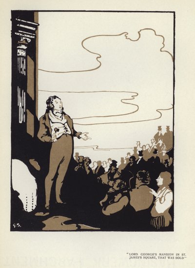 Illustrasjon for The Happy Hypocrite av Max Beerbohm (farge litho) av George Sheringham