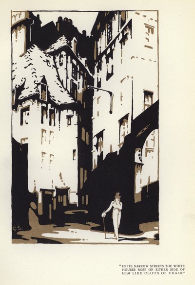Illustrasjon for The Happy Hypocrite av Max Beerbohm (farge litho) av George Sheringham