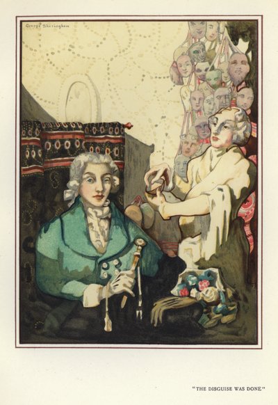 Illustrasjon for The Happy Hypocrite av Max Beerbohm (litho-farge) av George Sheringham