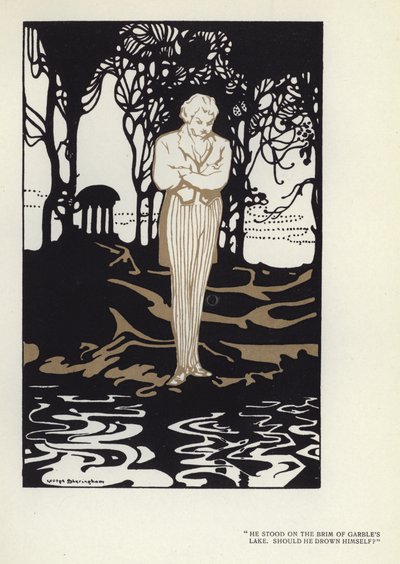 Illustrasjon for The Happy Hypocrite av Max Beerbohm (litho-farge) av George Sheringham