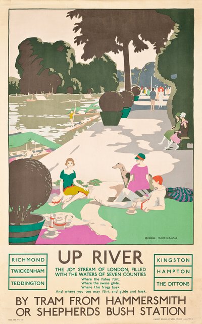 "Up River", en London Transport-plakat, 1926 av George Sheringham