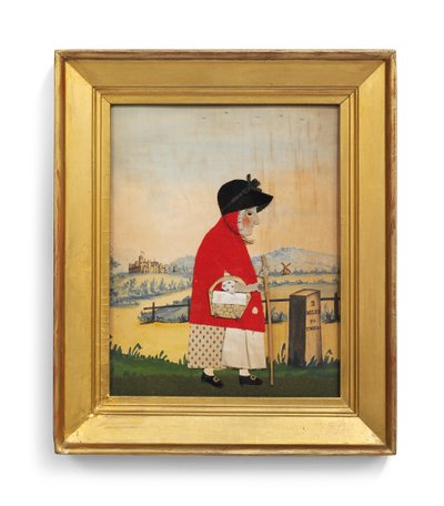 The Goose Woman Before a Milestone, ca. 1840 (kuttet filt) (par til 2563144) av George Smart