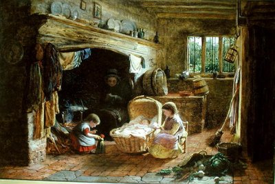 En Cottage Fireside av George Smith