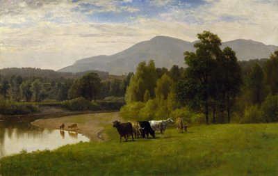 Beitemarker, 1867 (olje på papir om bord) av George Snr. Inness