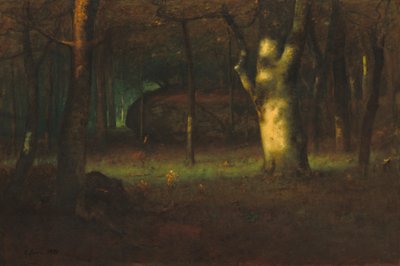 Solnedgang i skogen, 1891 av George Snr. Inness