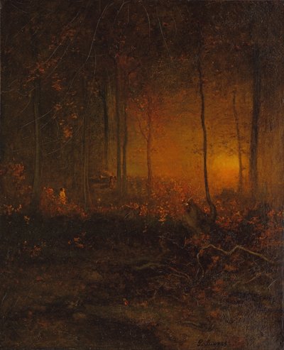 Watching the Sun Glow, 1887 av George Snr. Inness