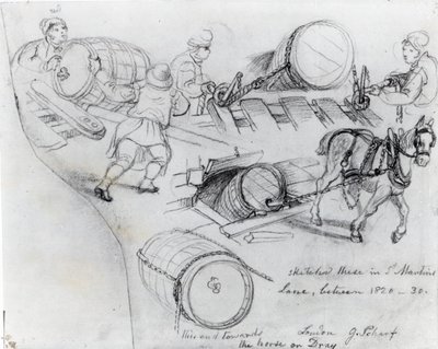 Draymen og hest, ca. 1820-30 av George Snr Scharf