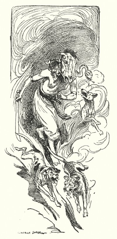 Jason og argonautene: "Brimo villheksejageren" (litho) av George Soper