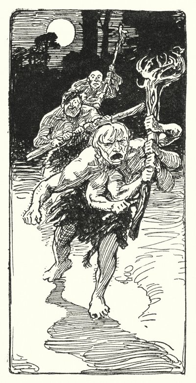 Jason og argonautene: "Mens de lå og sov, kom de ned på de forferdelige mennene" (litho) av George Soper