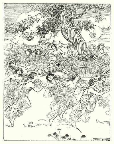 Perseus: "Danser hånd i hånd rundt det sjarmerte treet" (litho) av George Soper