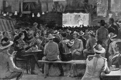 The Entertainment of Colonials gitt av The Royal Horse Guards på Albany Street Barracks, illustrasjon fra 