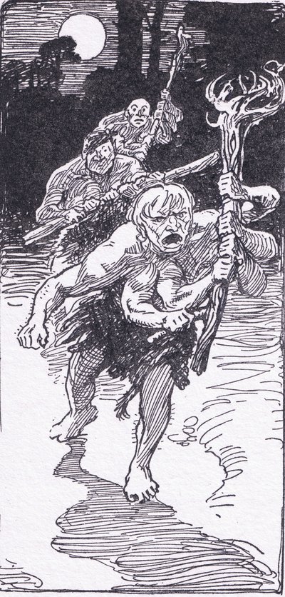 Mens de lå og sov, kom de forferdelige mennene ned, fra The Heroes utgitt av George Allen og Unwin 1929 av George Soper