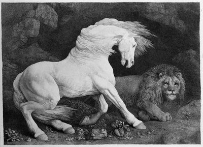 A Horse Frighted by a Lion, gravert av kunstneren, 1788 av George Stubbs