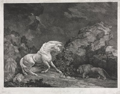 En hest som er skremt av en løve av George Stubbs