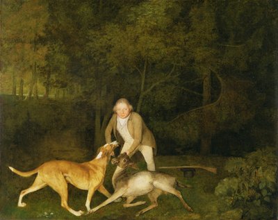 Freeman, jarlen av Clarendons viltvokter, med en døende doe og hund av George Stubbs
