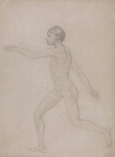 Menneskelig figur, sidevisning (foreløpig utkast til den endelige studien for tabell VIII) av George Stubbs
