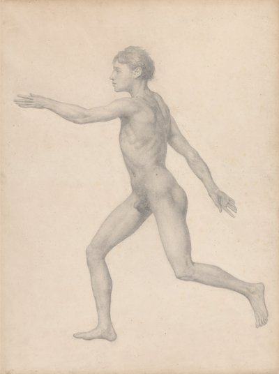 Menneskeskikkelse, sett fra siden, udisseksjonert (ferdig studie for tabell VIII) av George Stubbs