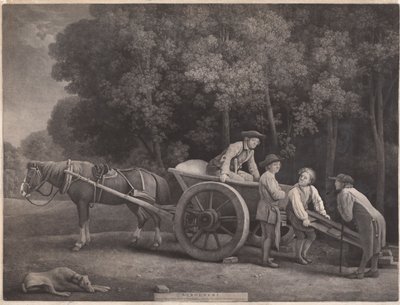 Arbeidere, gravert av kunstneren, pub. 1789 (etsing) av George Stubbs