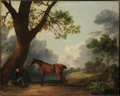 Den tredje hertugen av Dorsets jakthest med en stallgutt og en hund av George Stubbs