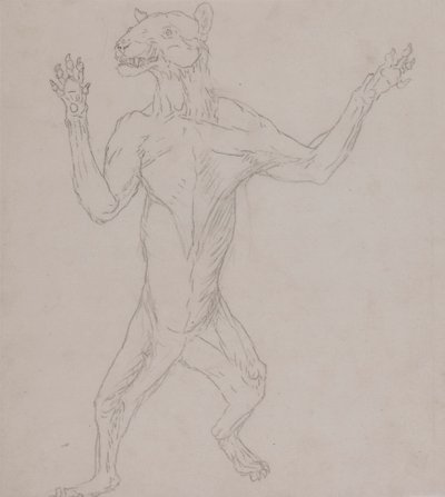 Tigerkropp, stående i menneskelig holdning av George Stubbs