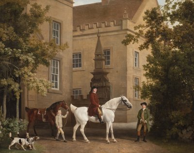 William Henry Cavendish Bentinck, 3. hertug av Portland foran Welbeck Abbey Riding Stables, 1766-7 av George Stubbs