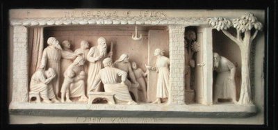 The Release of Peter, produsert av Doulton & Co., ca. 1872-82 (terrakotta) av George Tinworth