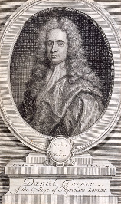Daniel Turner, MD, LRCP, lege, 1717 av George Vertue