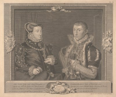 Frances Gray (née Brandon), hertuginne av Suffolk og ektemannen Adrian Strokes av George Vertue